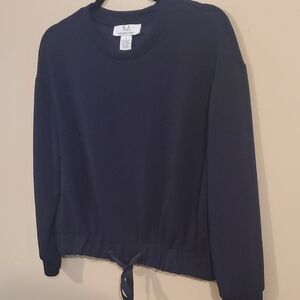 Magashoni Navy Blue Sweatshirt with Drawstring Hem